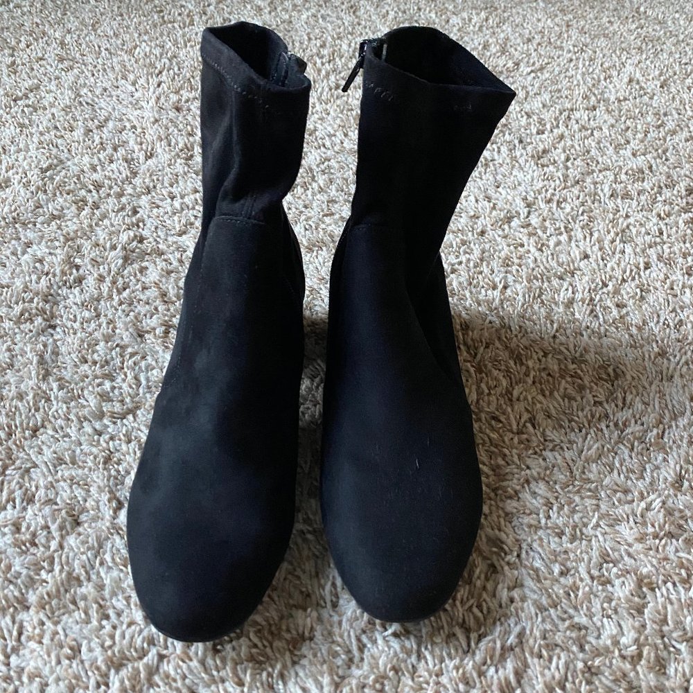 Black suede ankle boots